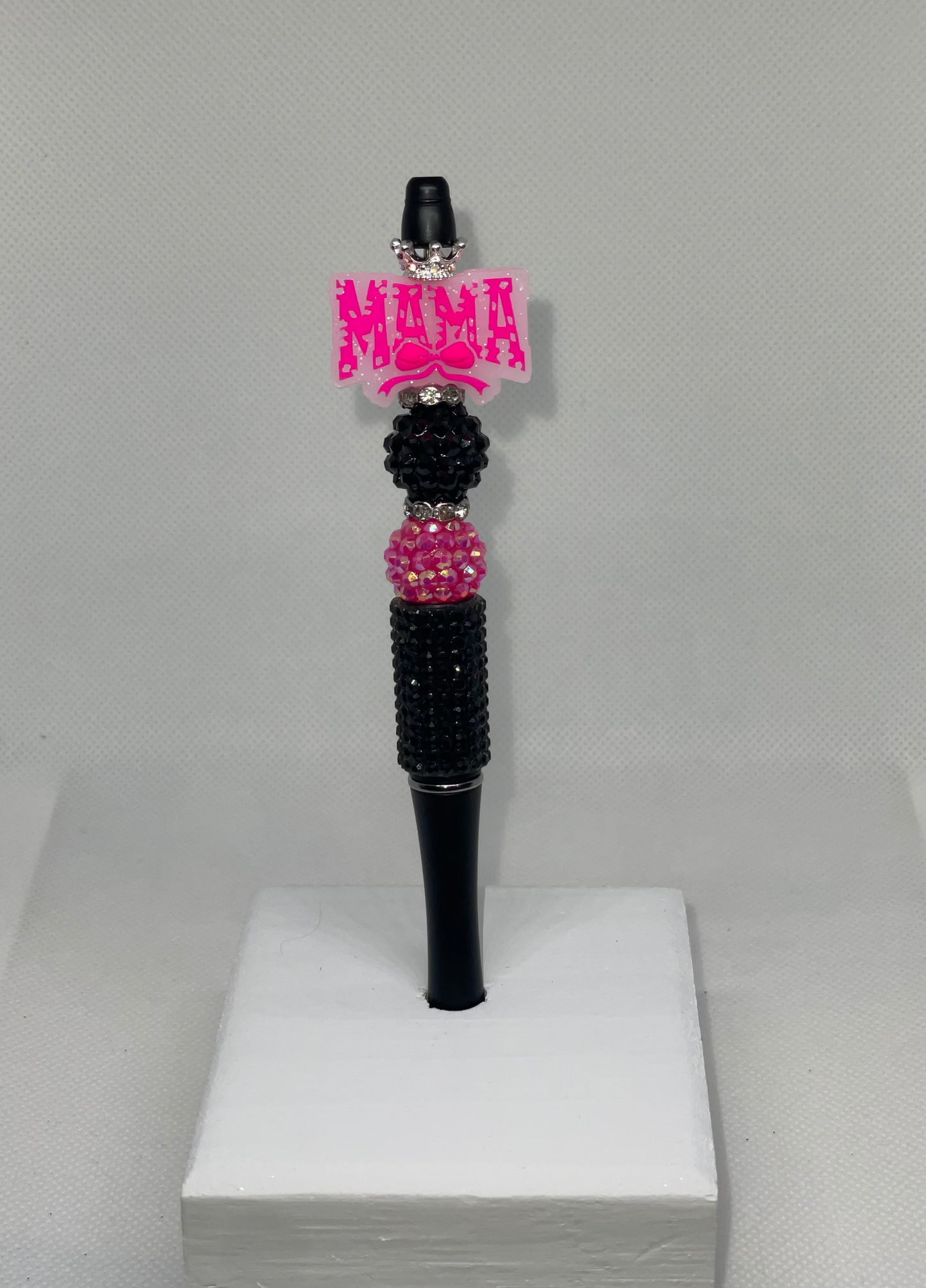Mama black rhinestone pen