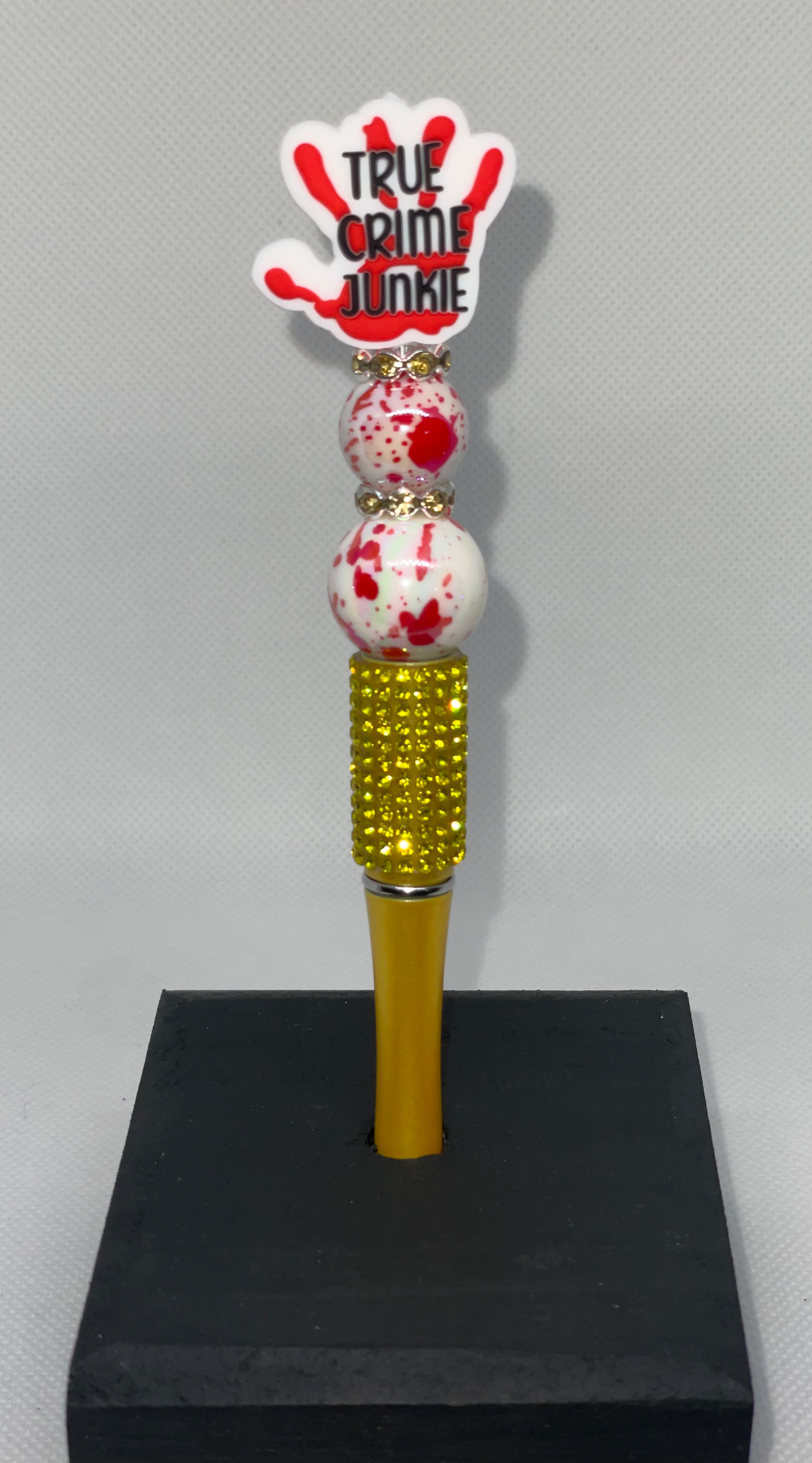 True Crime rhinestone pen