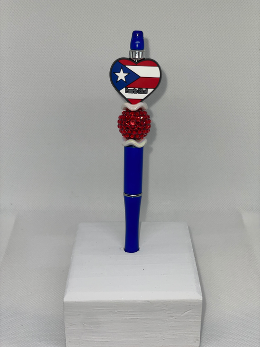 Puerto Rico heart blue pen