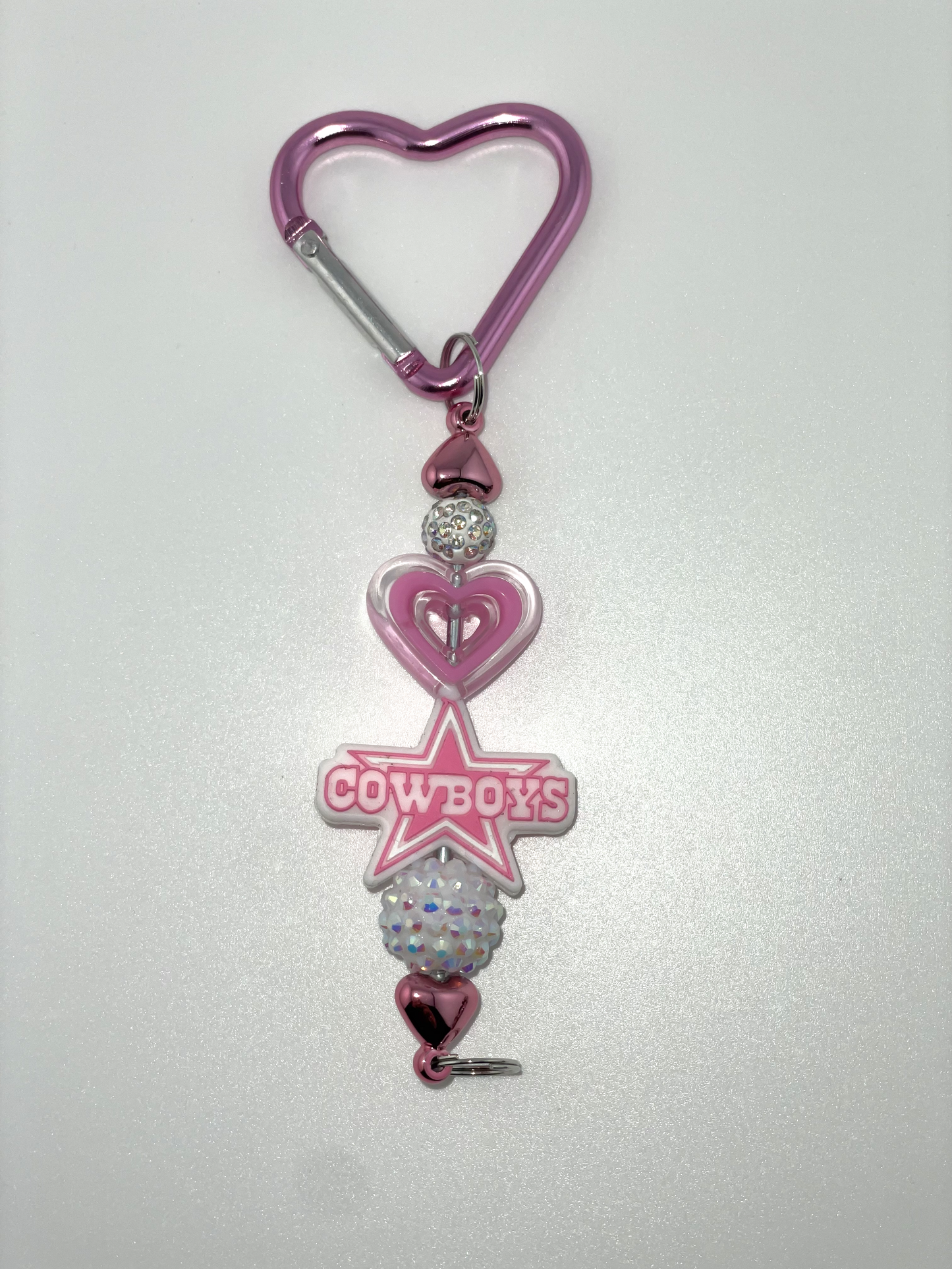 D Cowboys pink heart rhinestone