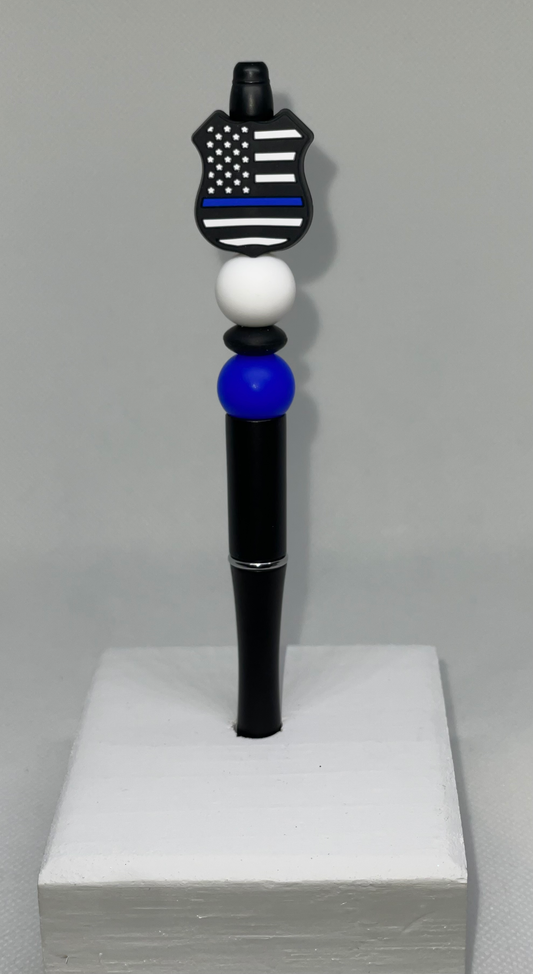 Blue Line Badge rhinestone pen