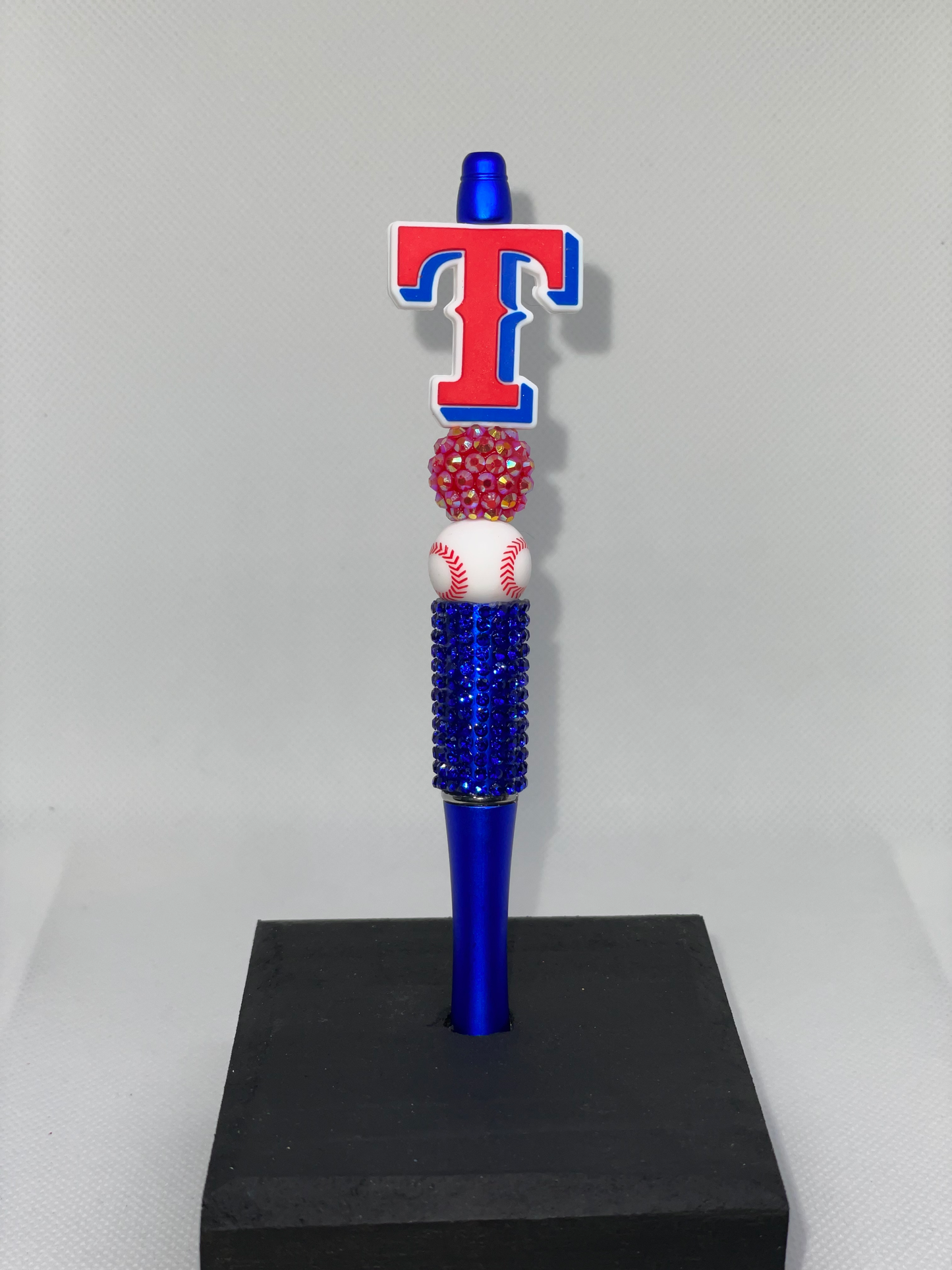 T Rangers blue rhinestone pen
