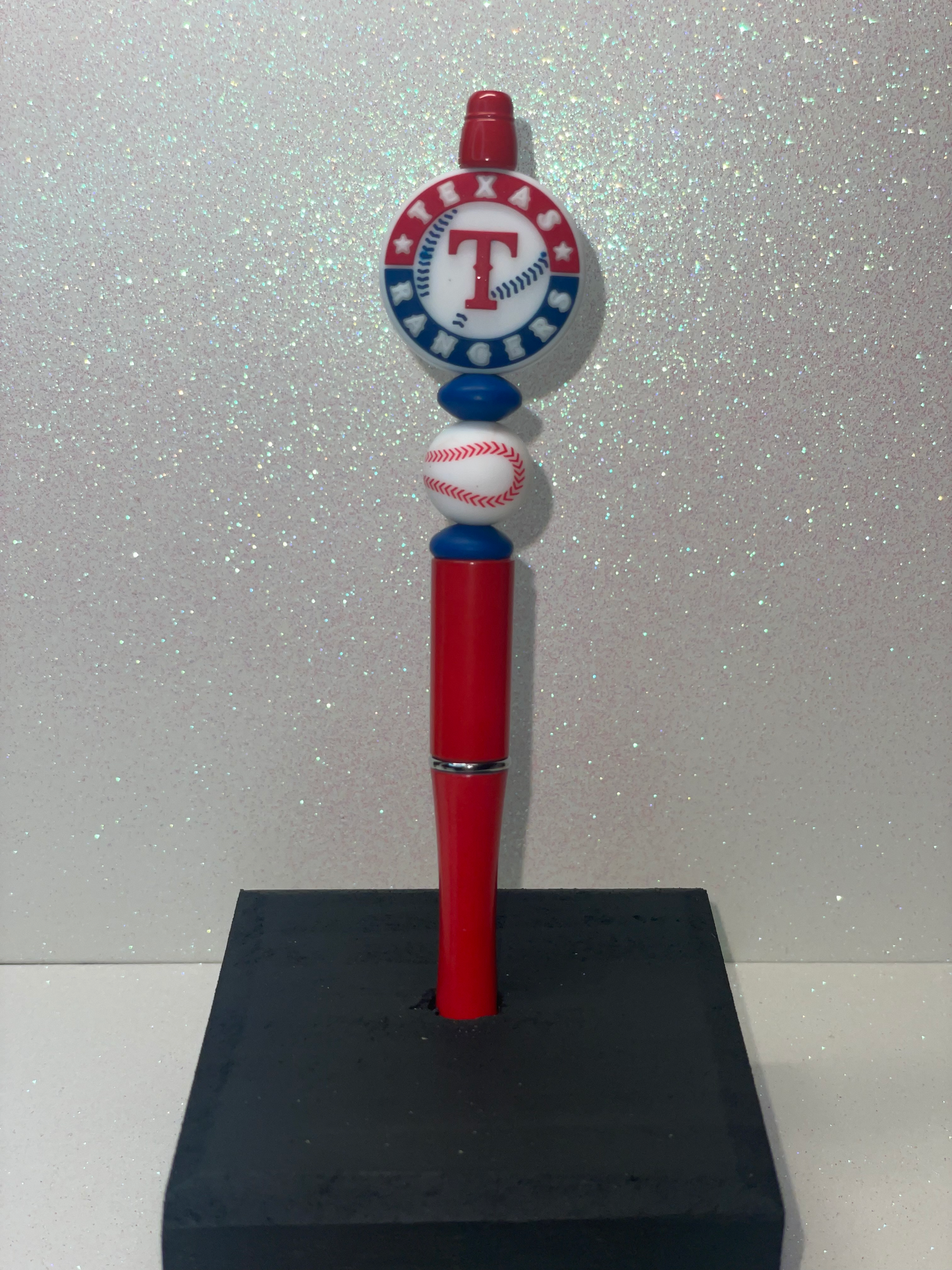 T Rangers baseball red pen