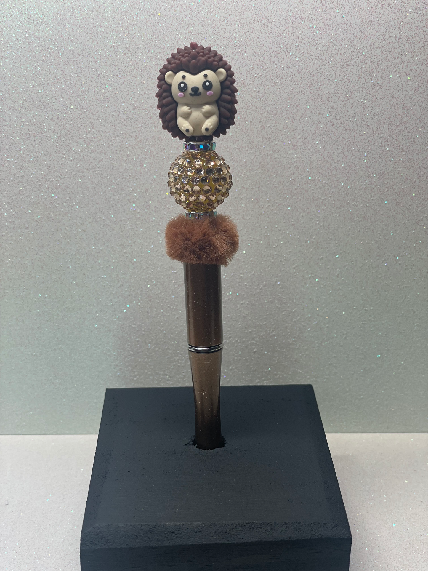3D Hedgehog rhinestone pen