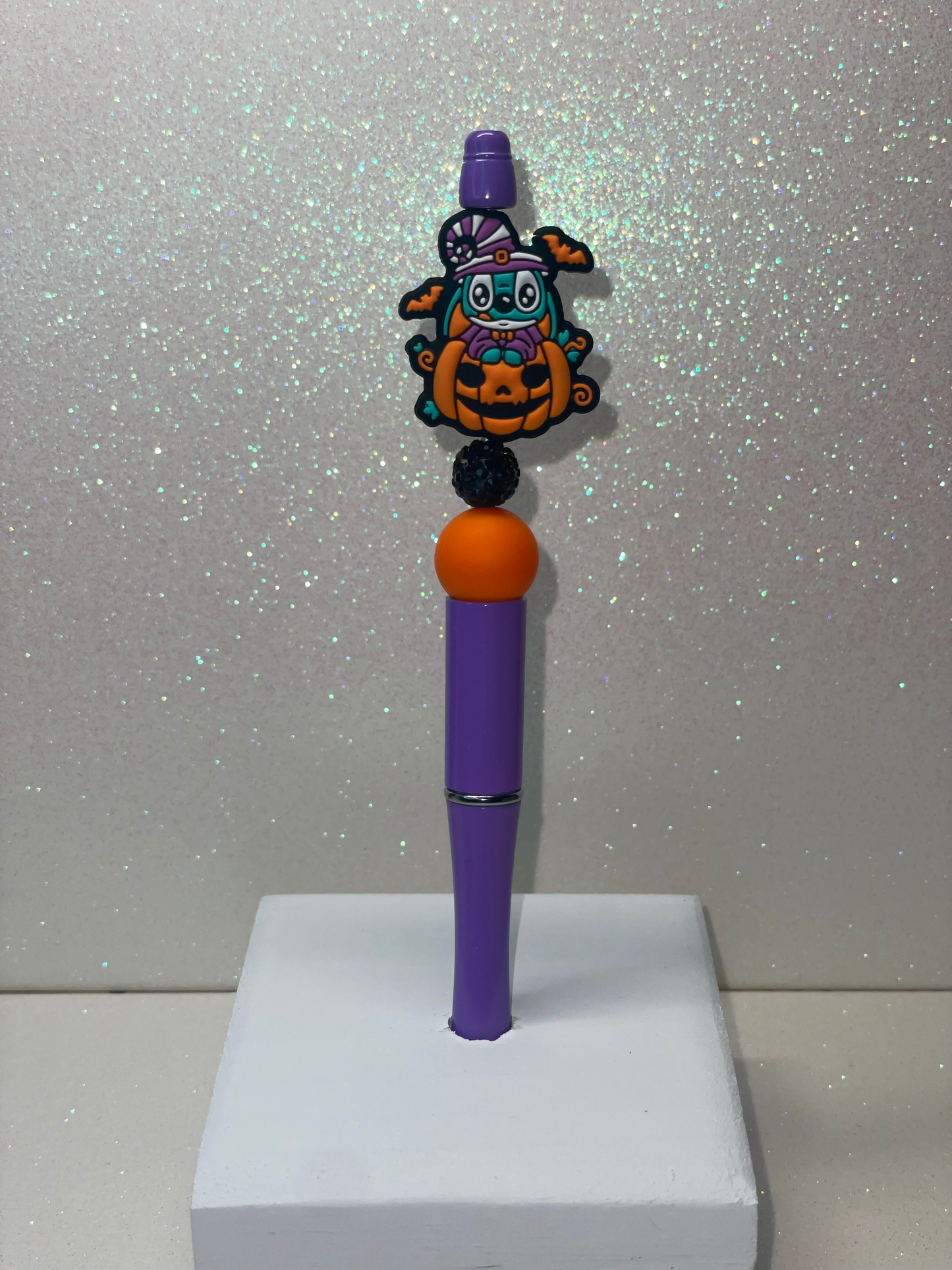 Stitch pumpkin purple rhinestone pen