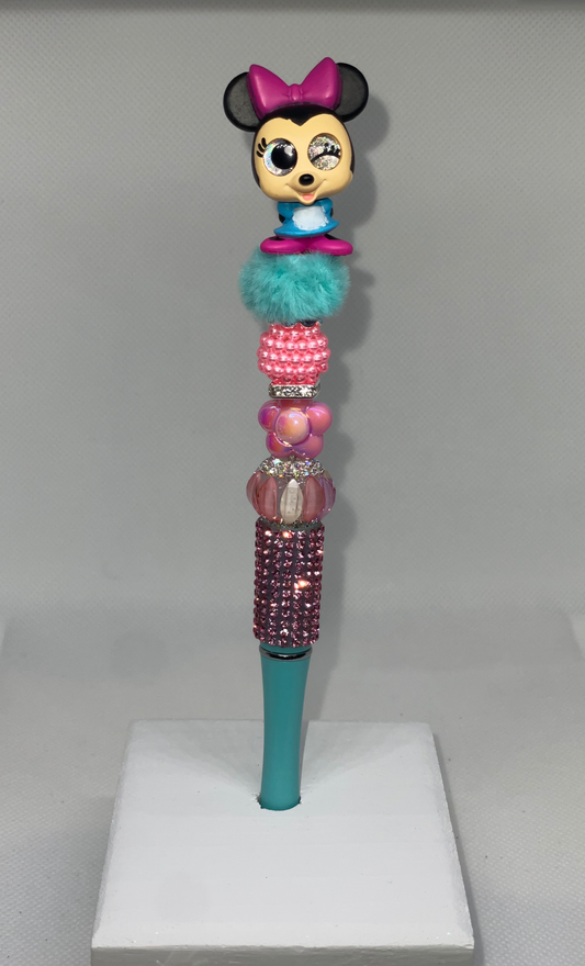 M Mouse doorable turquoise rhinestone pen