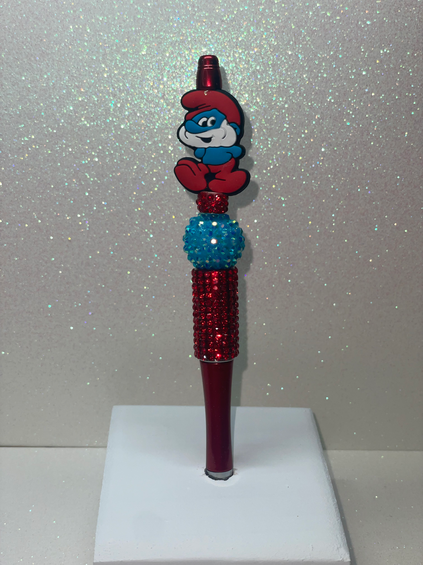 Smurf rhinestone red pen