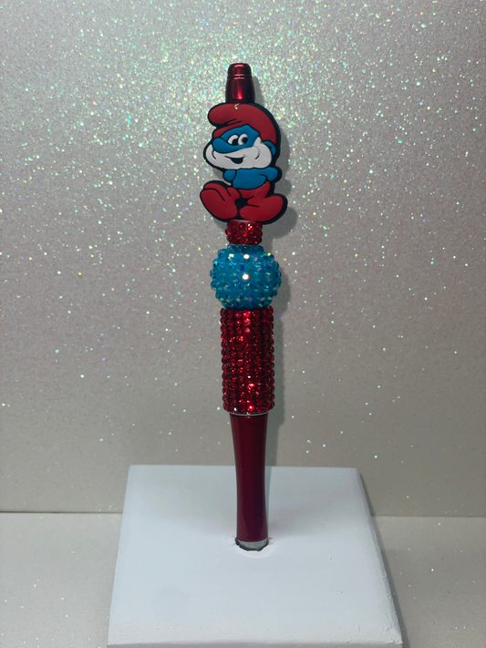 Smurf rhinestone red pen