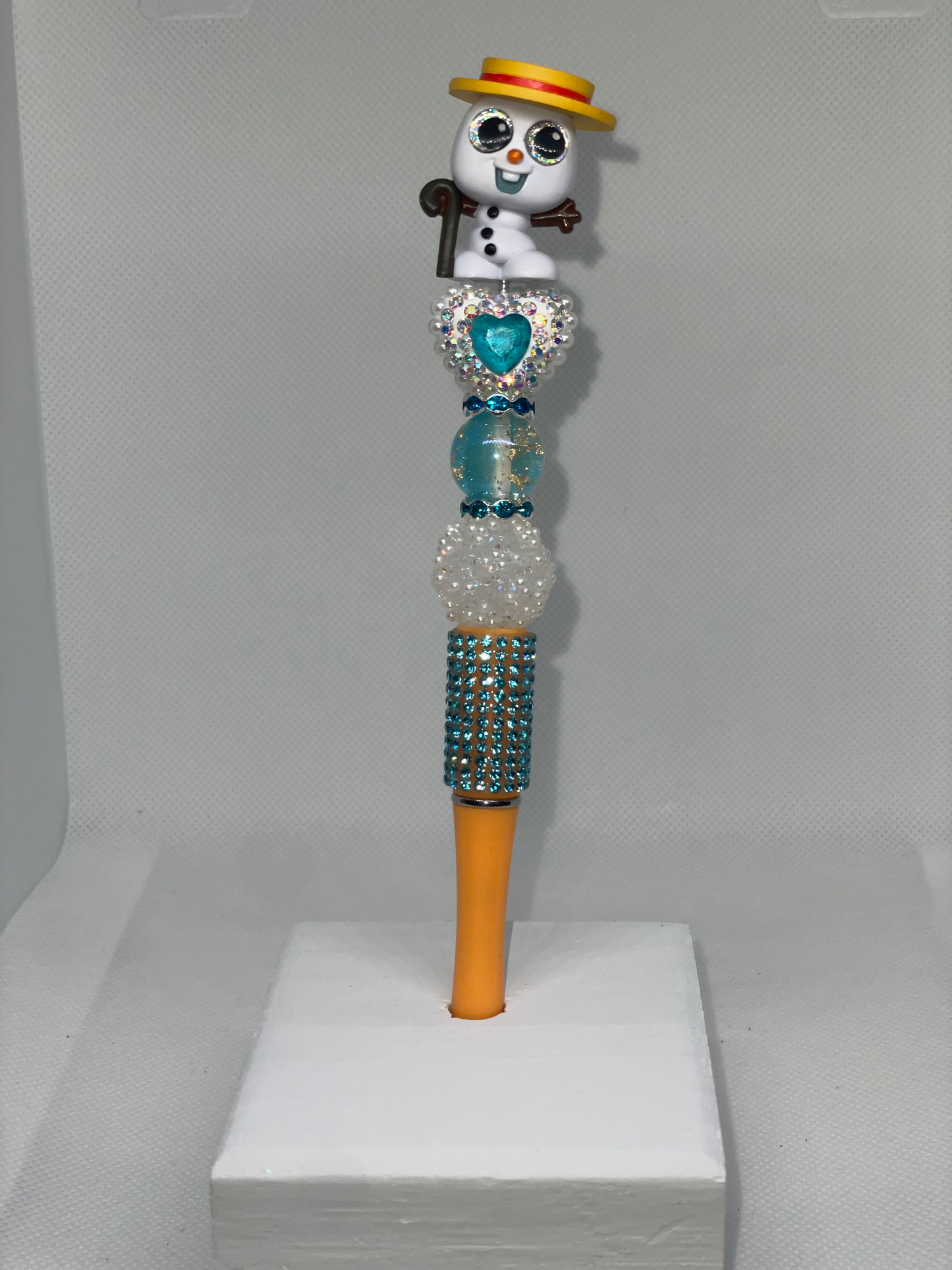 Olaf doorable orange rhinestone pen