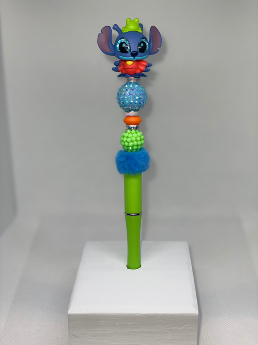 Stitch doorable lime green pen