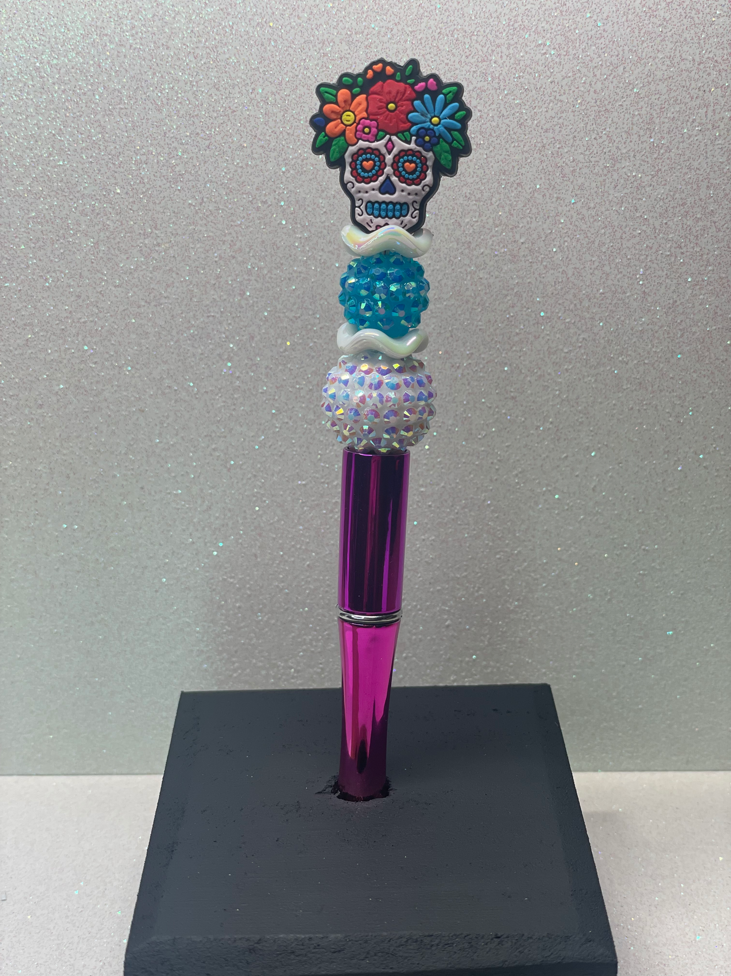 Sugar Skull flowers fushia pen
