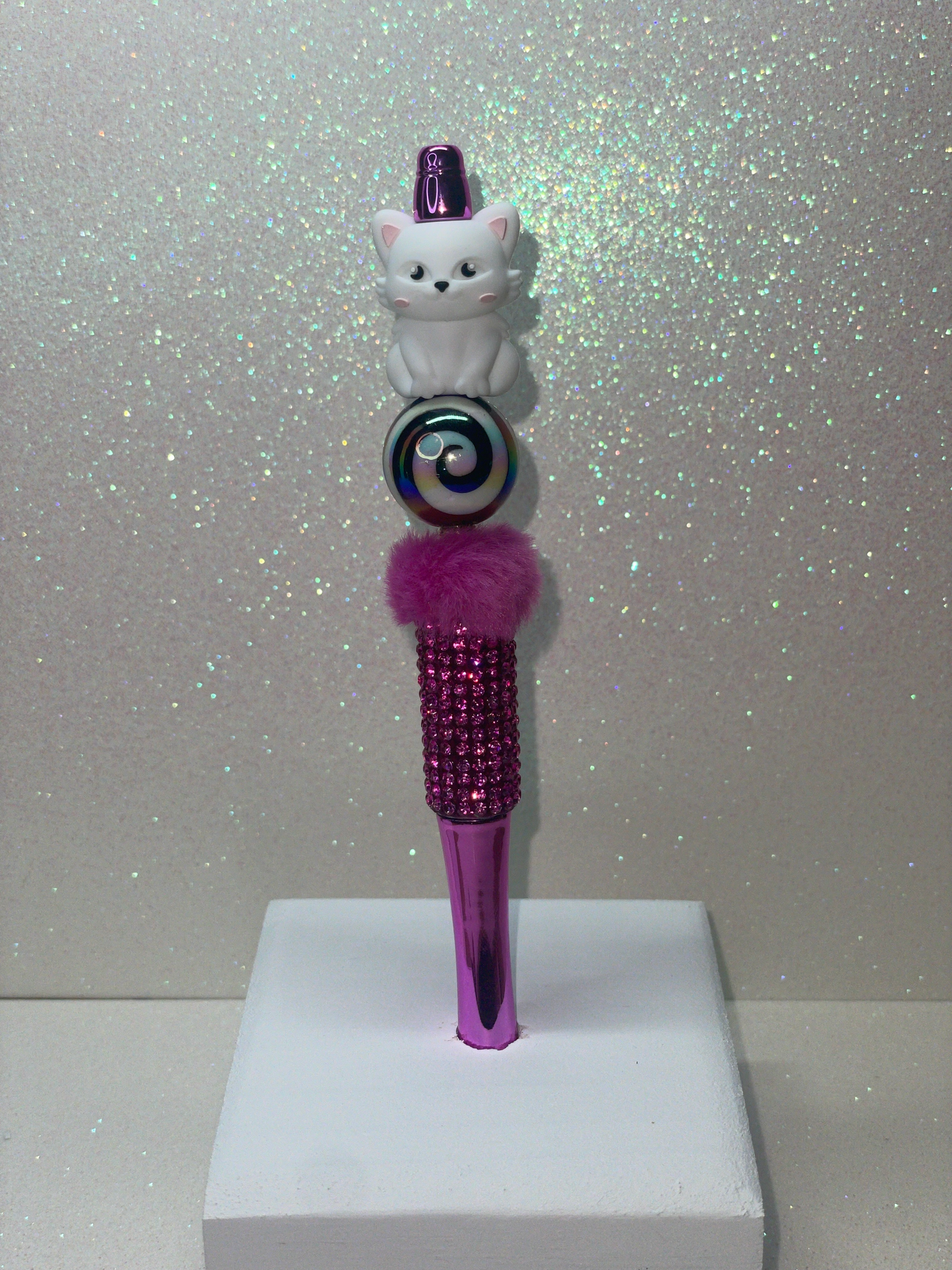 3D Kitten rhinestone pen