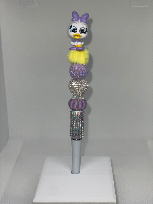 Purple Bow D Duck doorable rhinestone pen