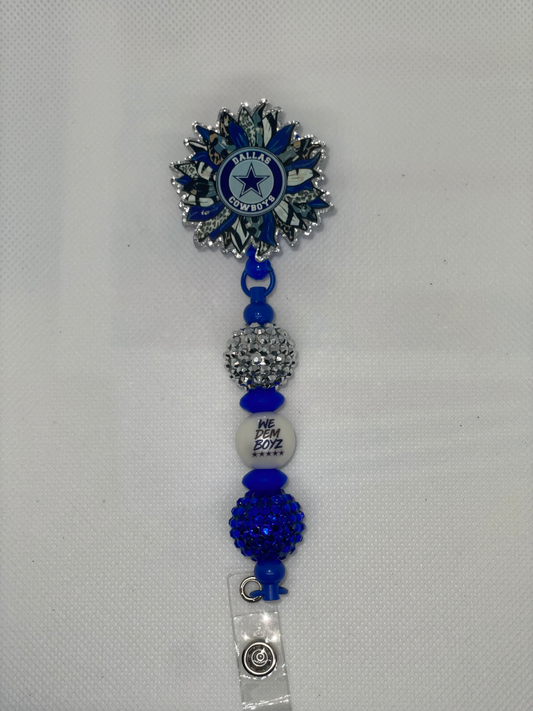 D Cowboys rhinestone badge reel