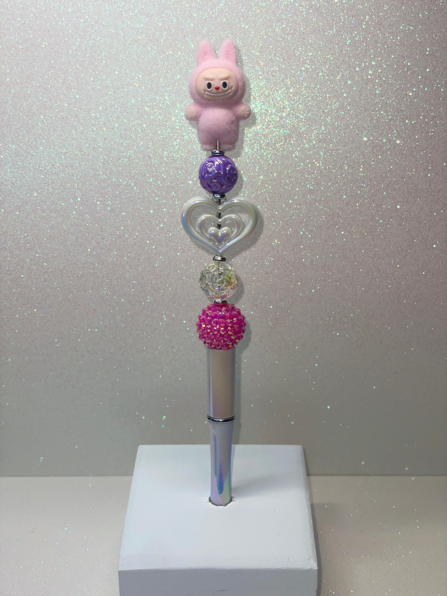 3D Labubu heart extended pen