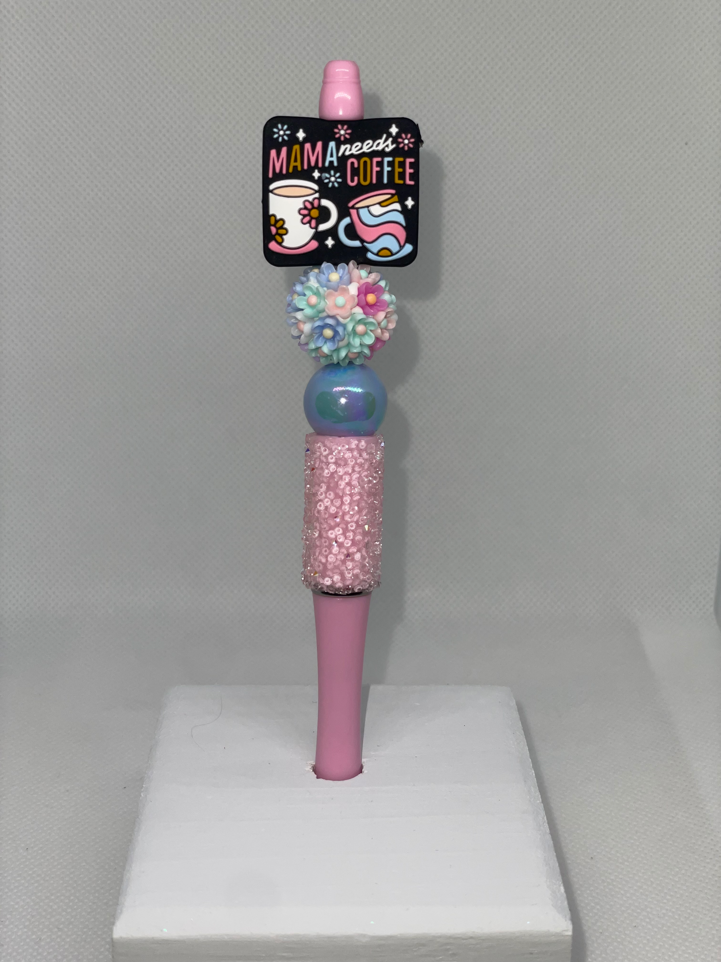 Mama needs coffee pink pen