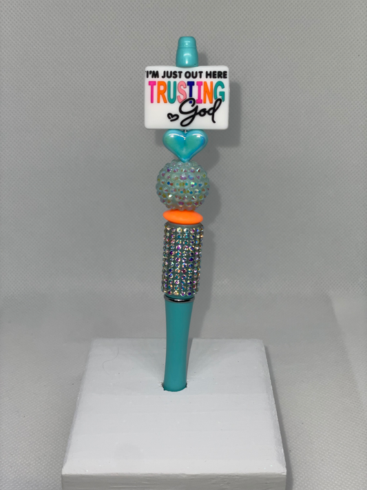 Trusting God rhinestone pen