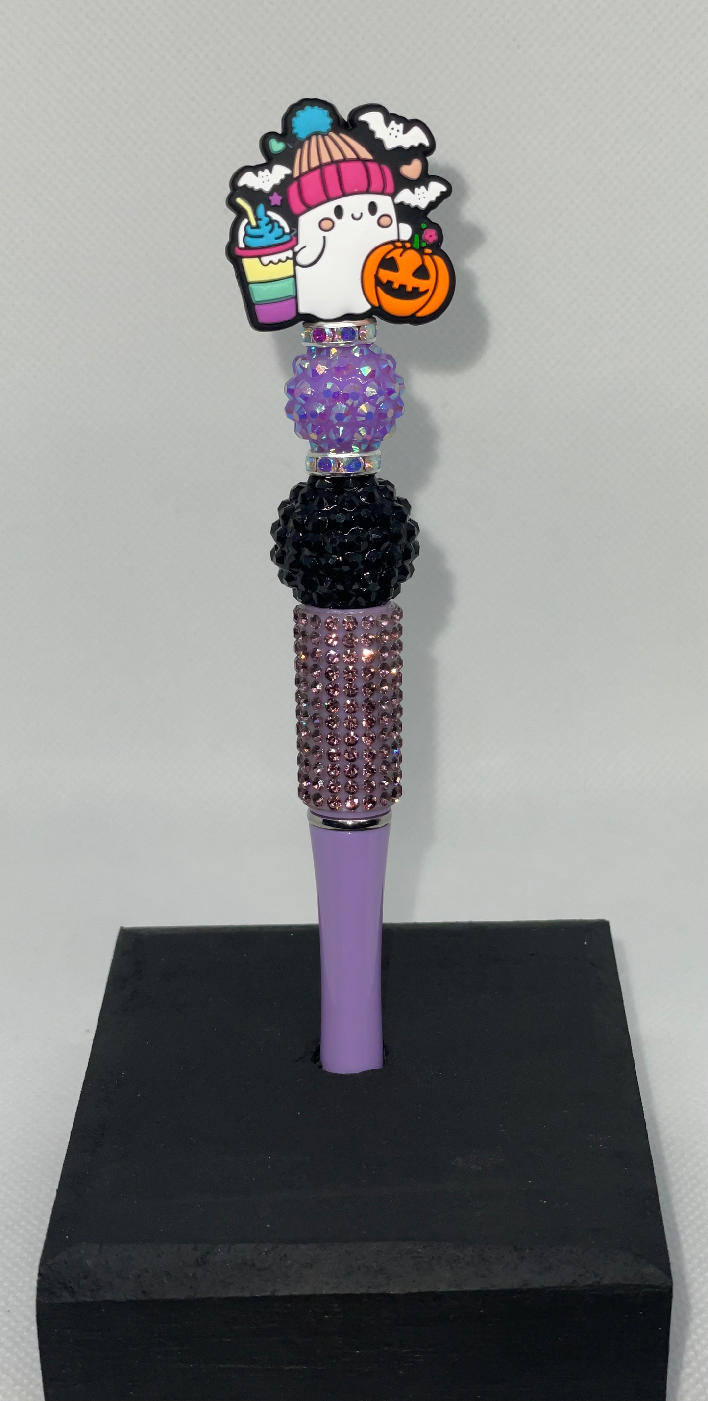 Ghost coffee purple rhinestone pen