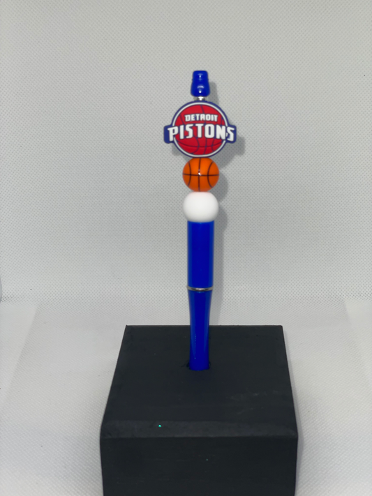 D Pistons basketball blue pen