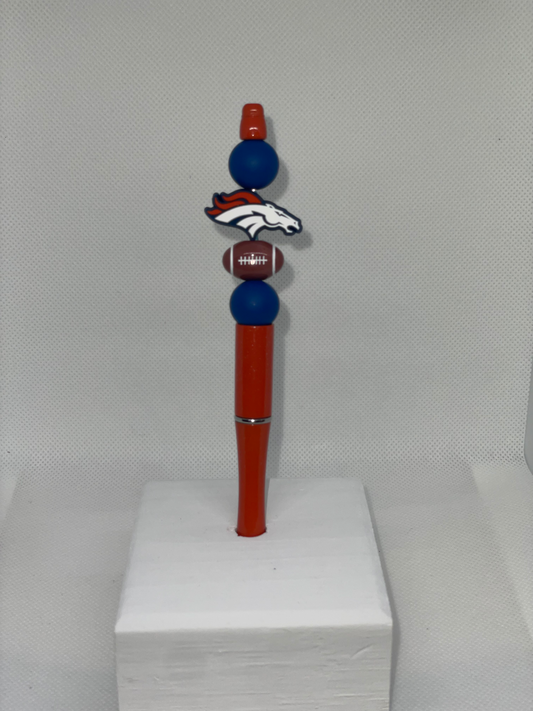 D Broncos orange football pen