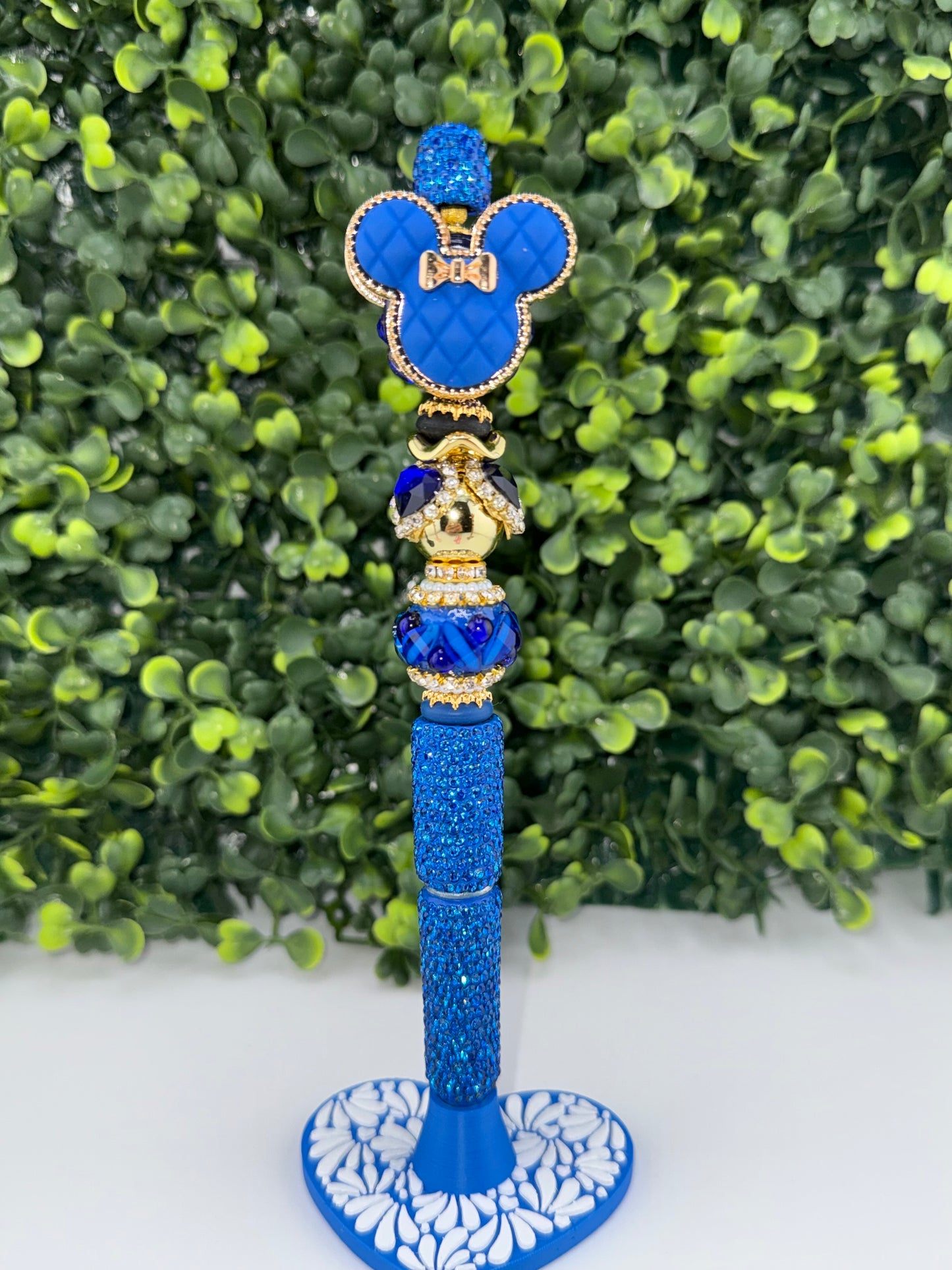 Royal Blue Fancy Mickey Rhinestone pen
