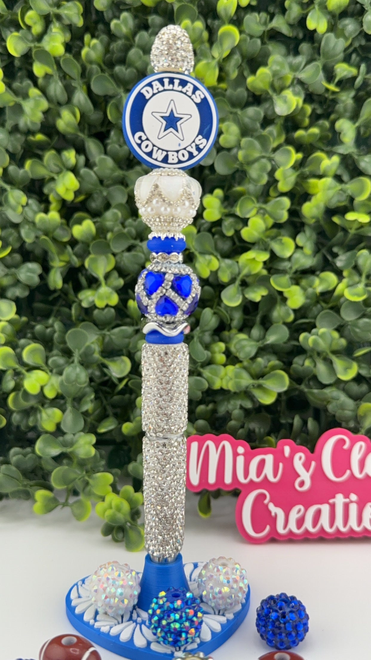 D Cowboys Silver Rhinestone Pen