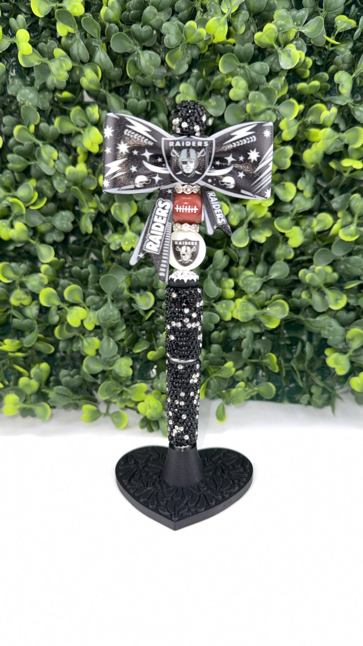 Raiders Bow Rhinestone Pen