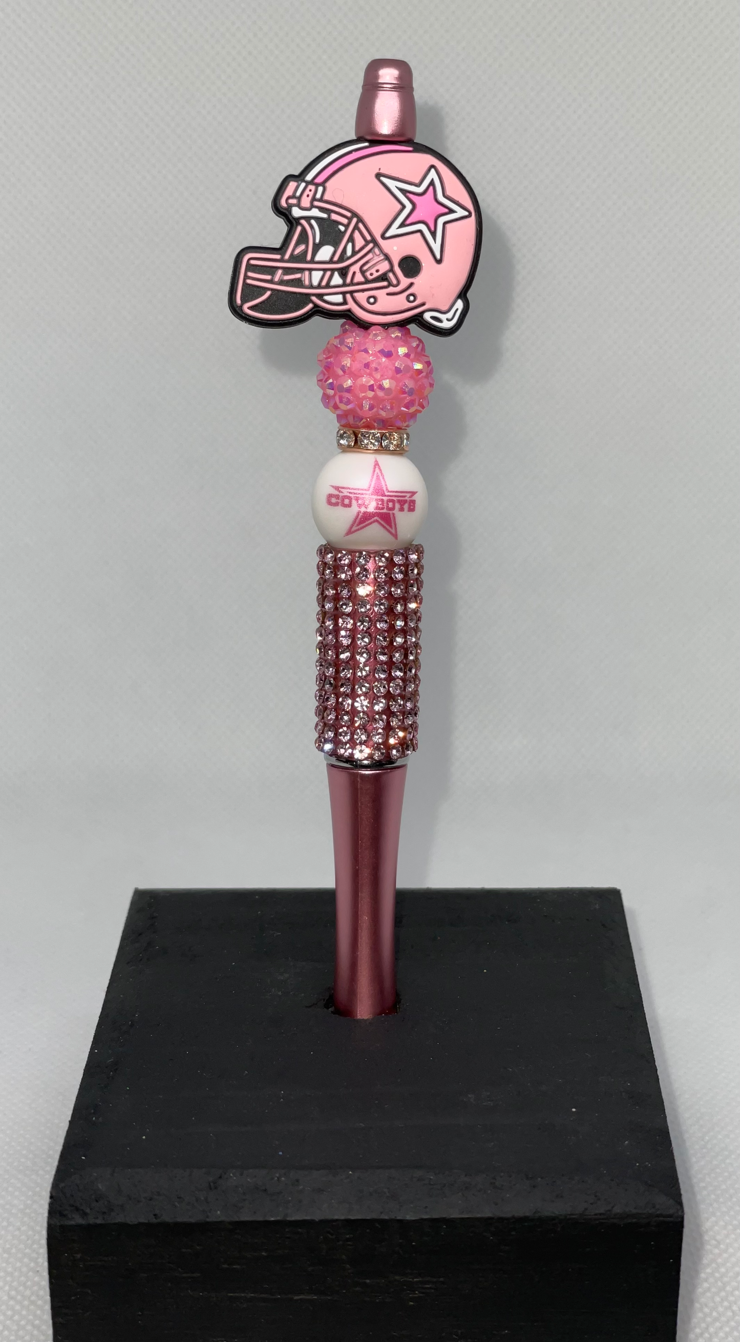D Cowboys pink helmet rhinestone pen