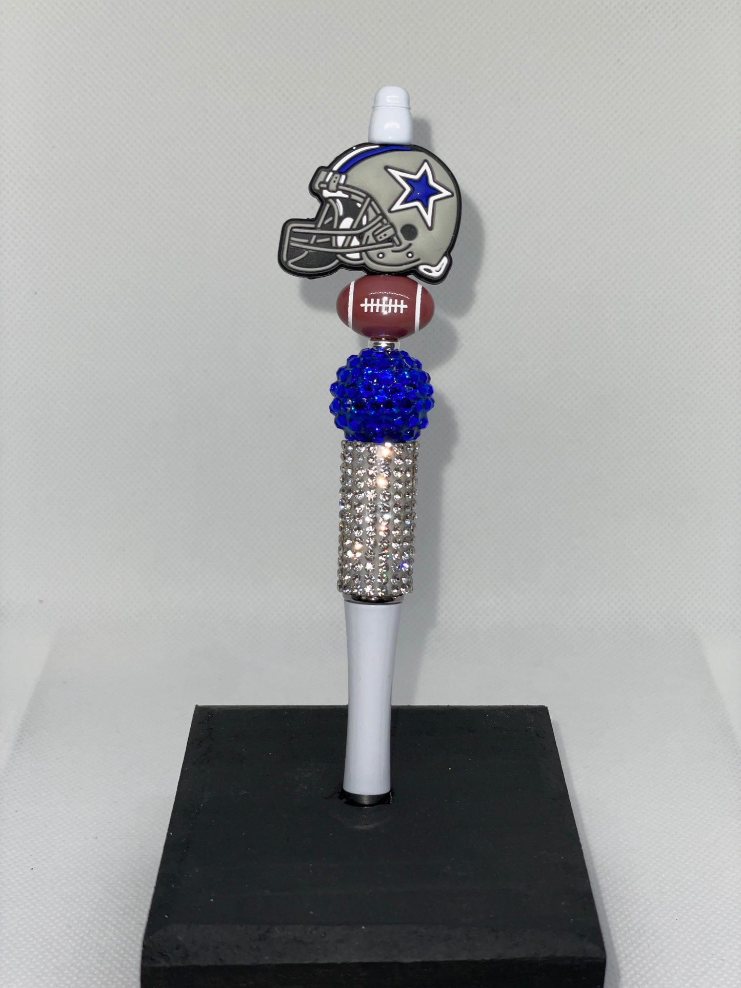 D Cowboys blue helmet rhinestone pen