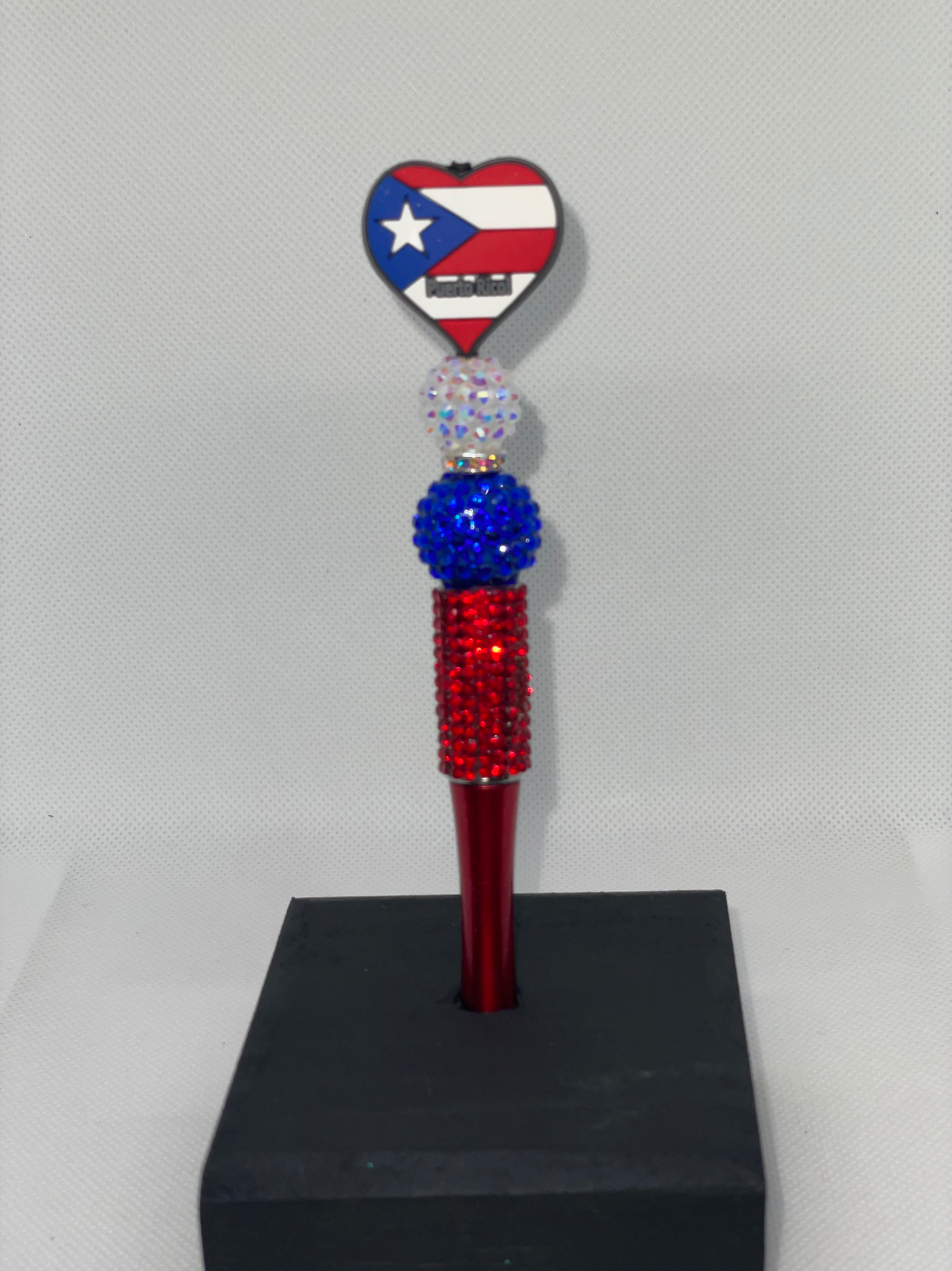 Puerto Rico red rhinestone pen