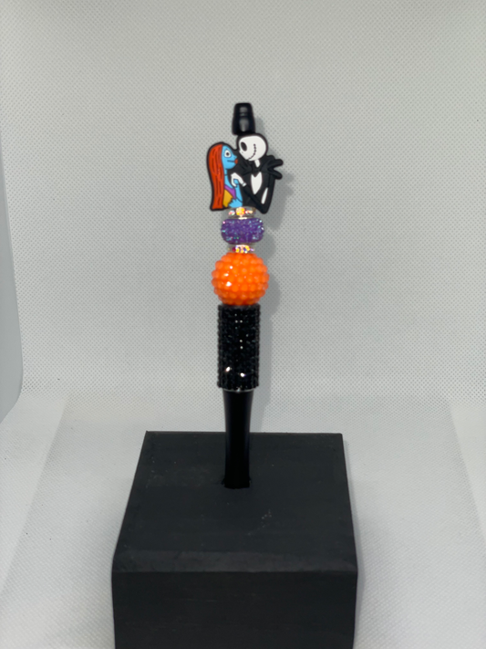Jack & Sally black rhinestone pen