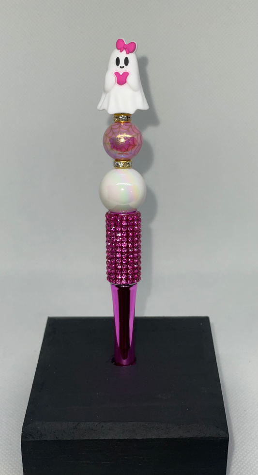3D Pink Ghost rhinestone pen