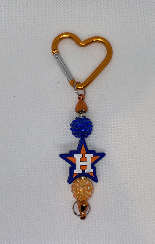 H Astros Rhinestone heart