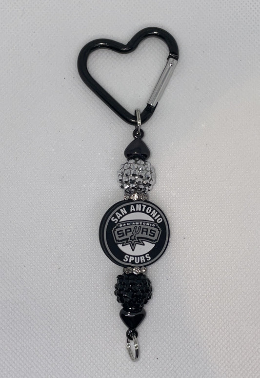 SA Spurs Rhinestone Heart
