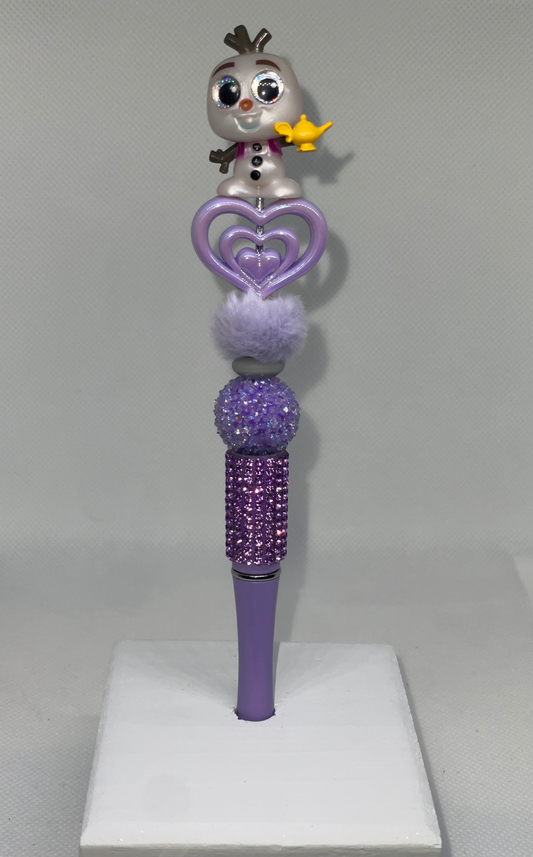 Olaf doorable purple rhinestone pen
