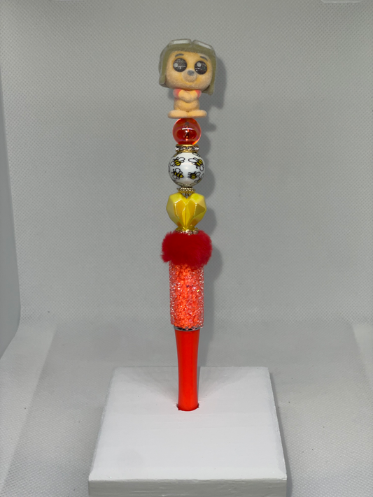 Pooh doorable orange rhinestone pen