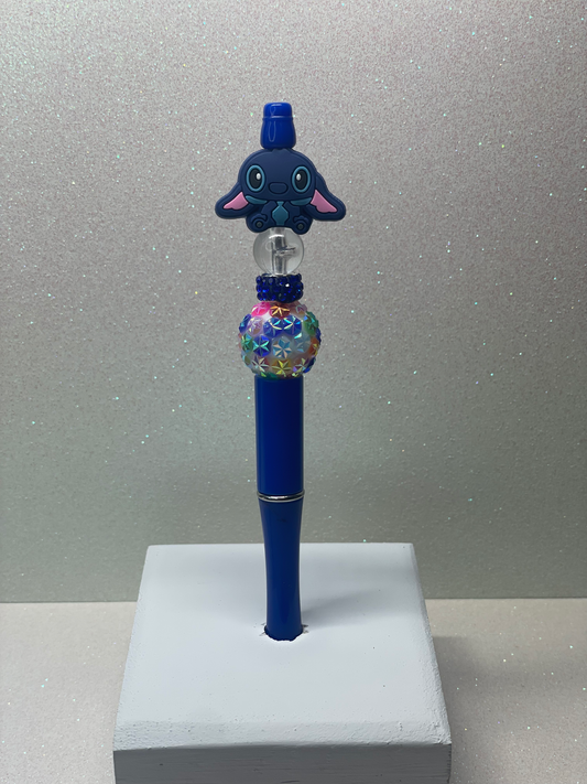 Stitch colorful blue pen