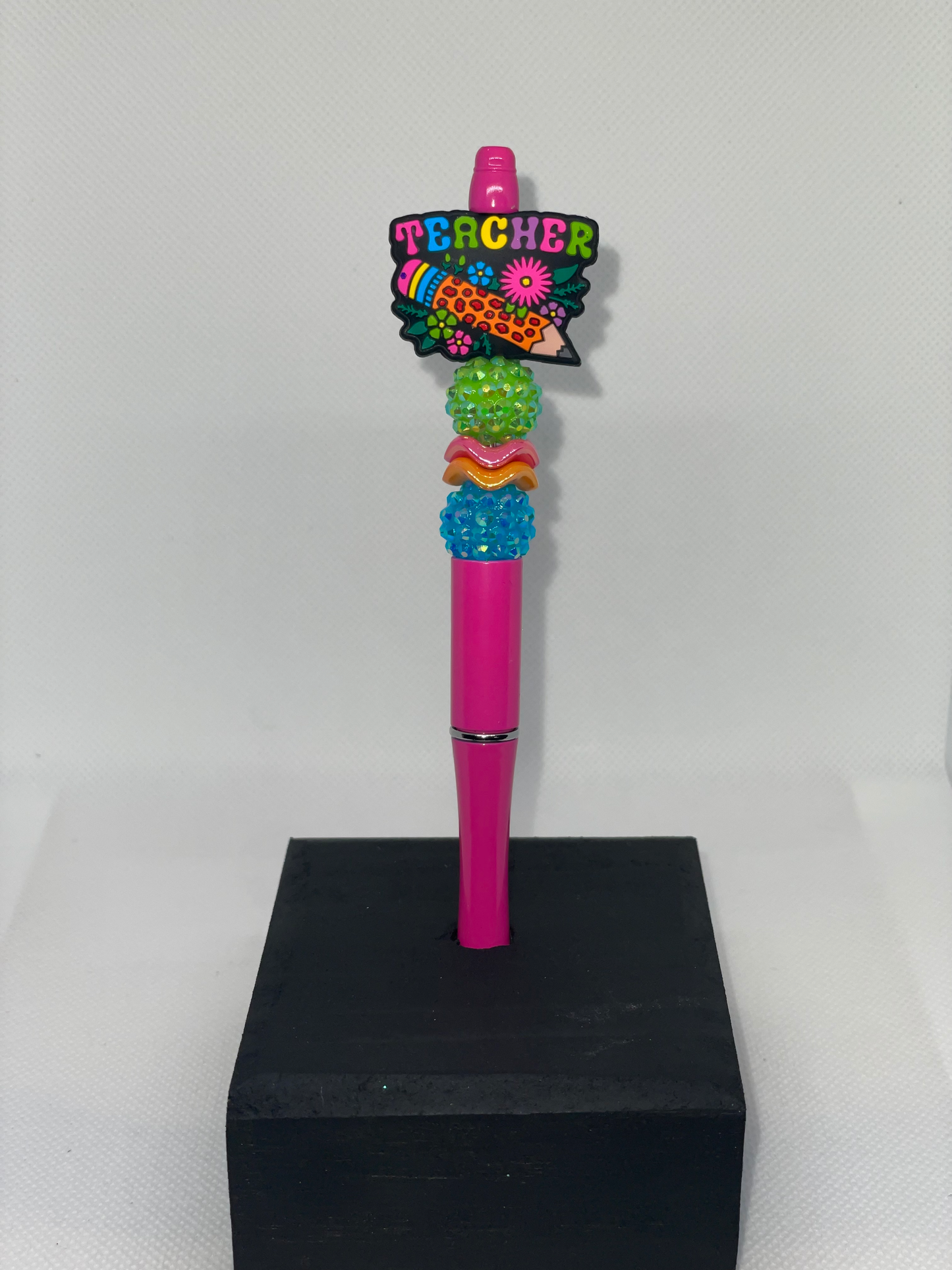 Colorful Teacher pencil hot pink pen