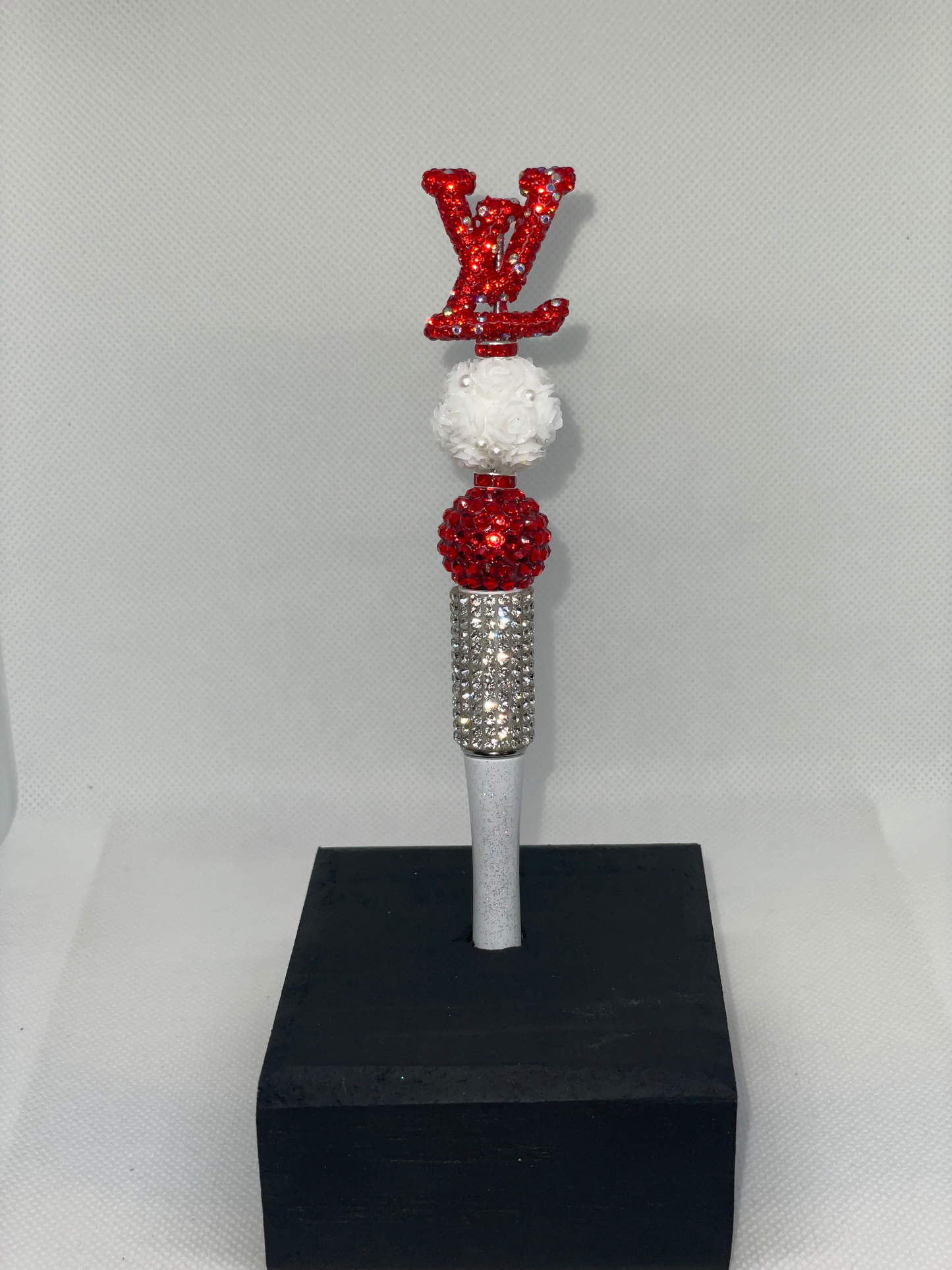 Red LV Designer rhinestone pen