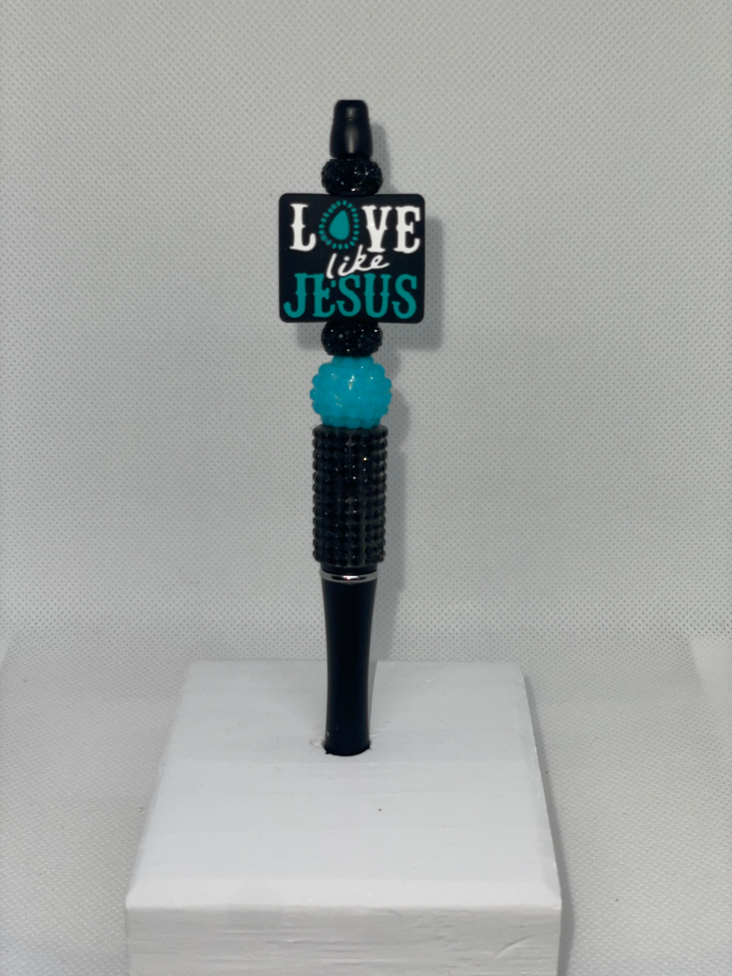 Love Like Jesus black rhinestone pen