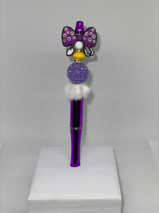Nurse bow stethoscope purple pen