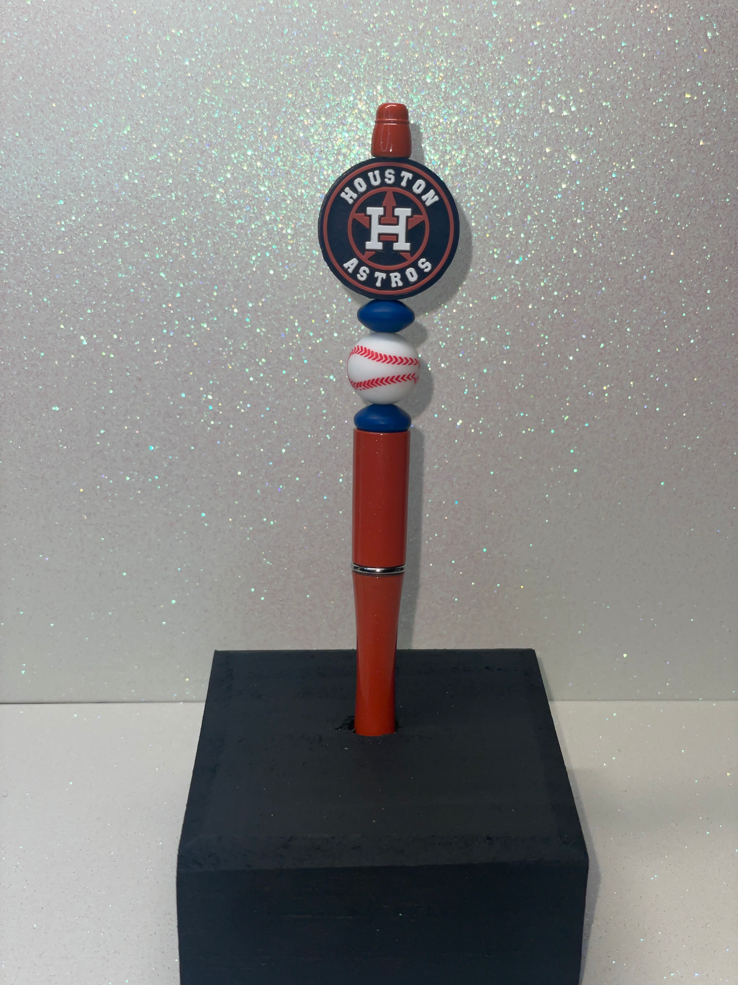 H Astros baseball orange pen