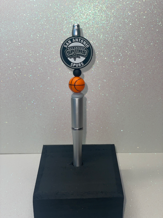 SA Spurs basketball silver pen