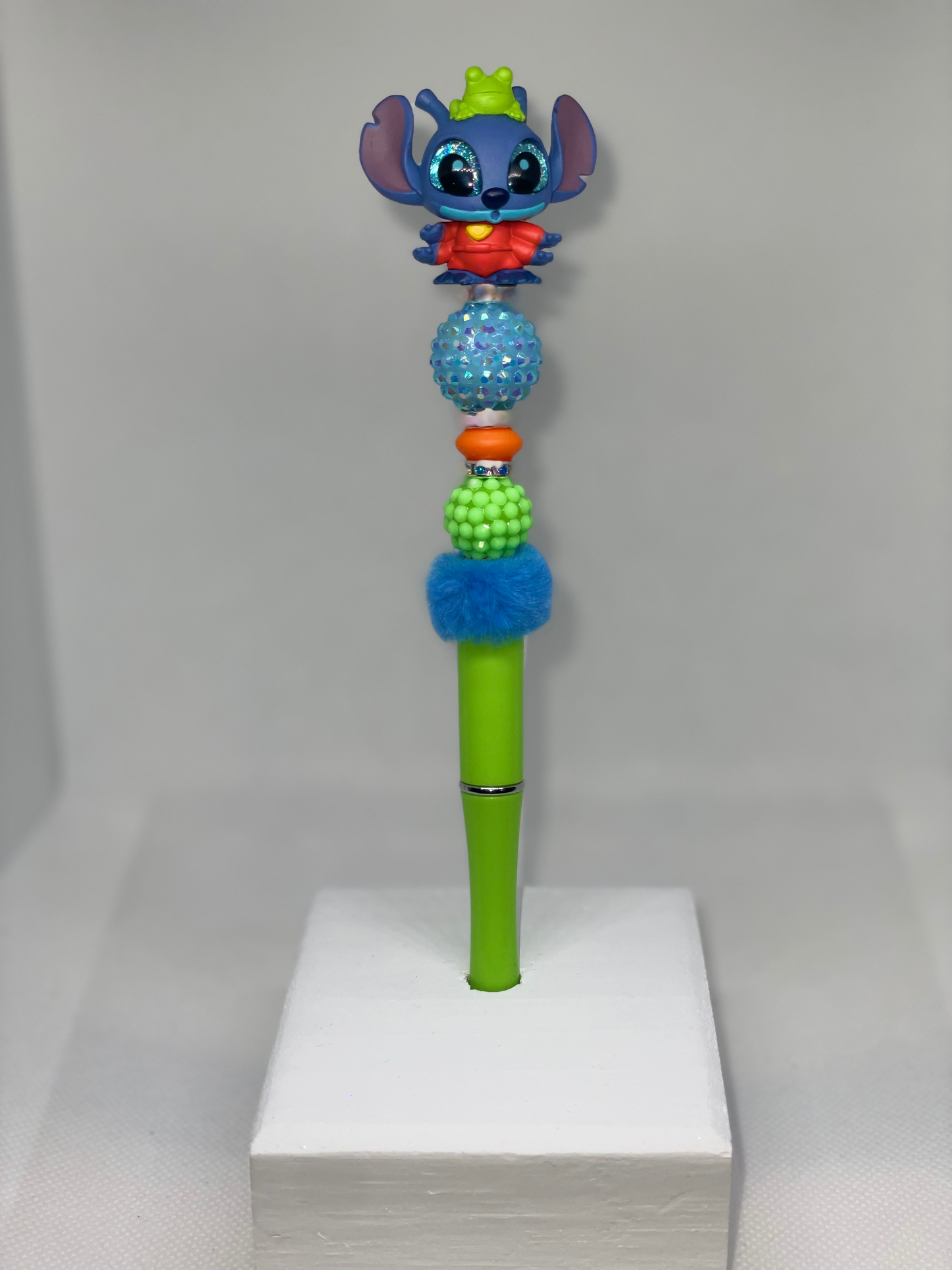 Stitch doorable lime green pen