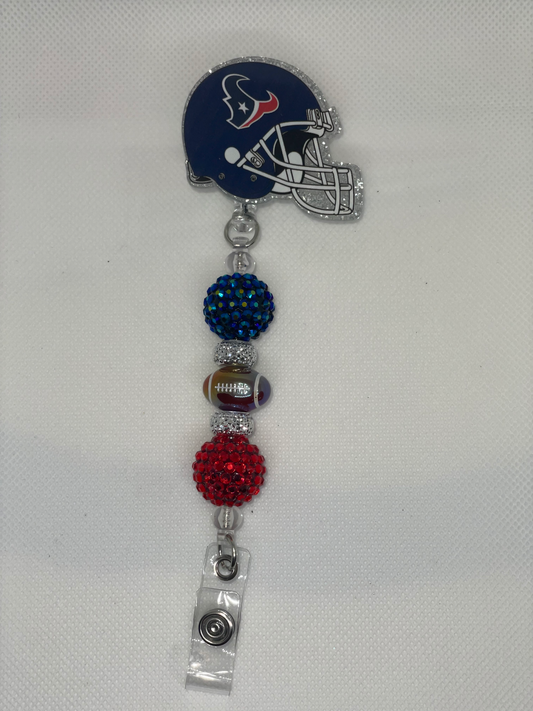 H Texans football badge reel