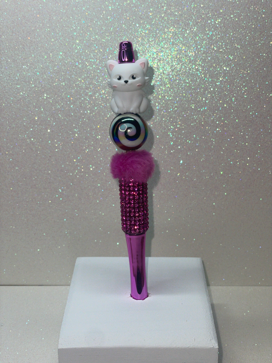 3D Kitten rhinestone pen