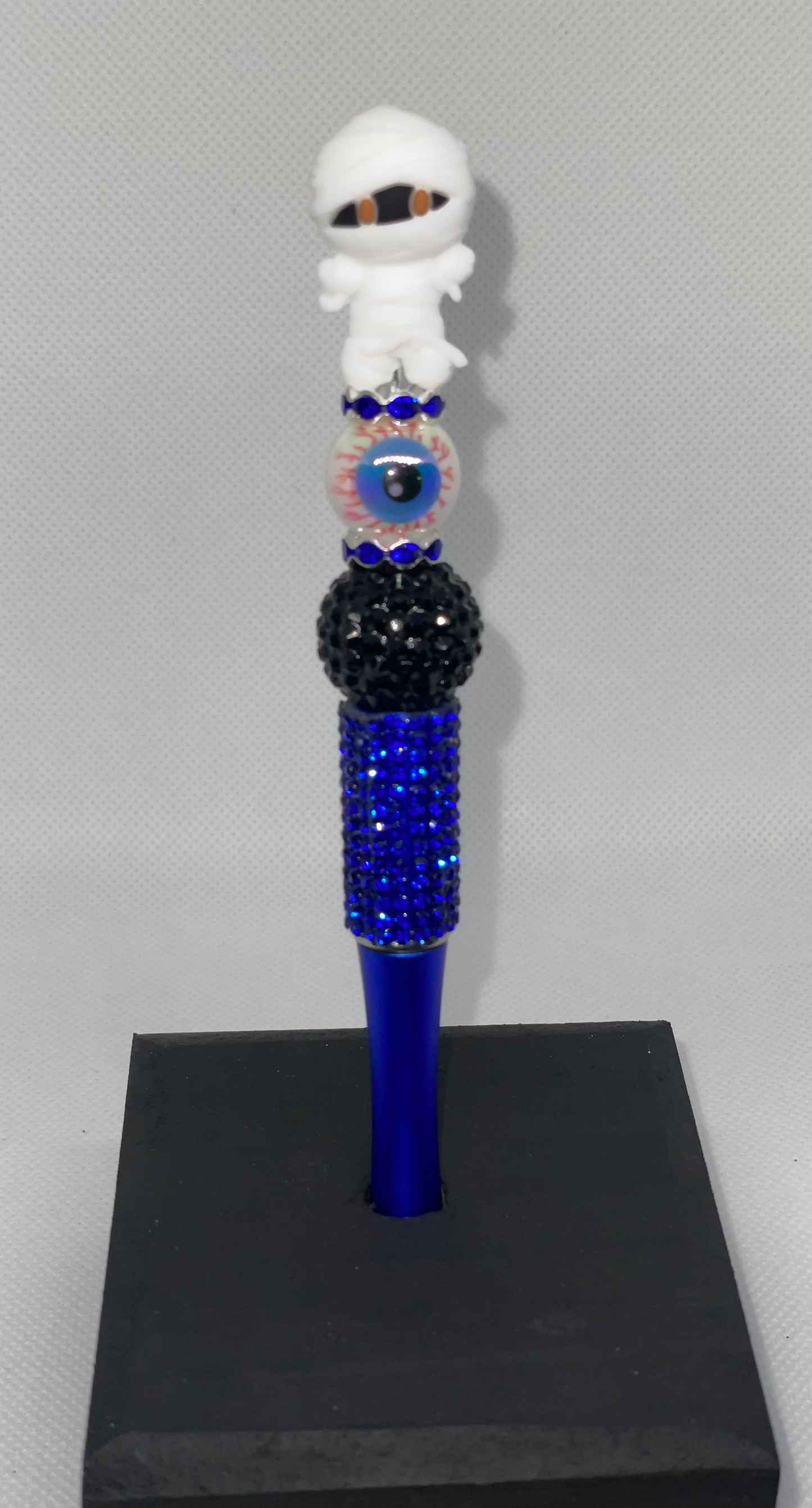3D Mummy blue rhinestone pen