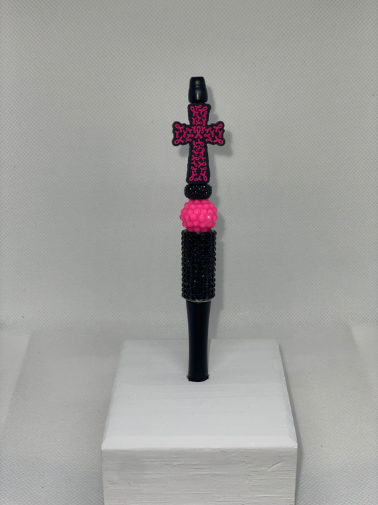 Breast Cancer cross rhinestone pen