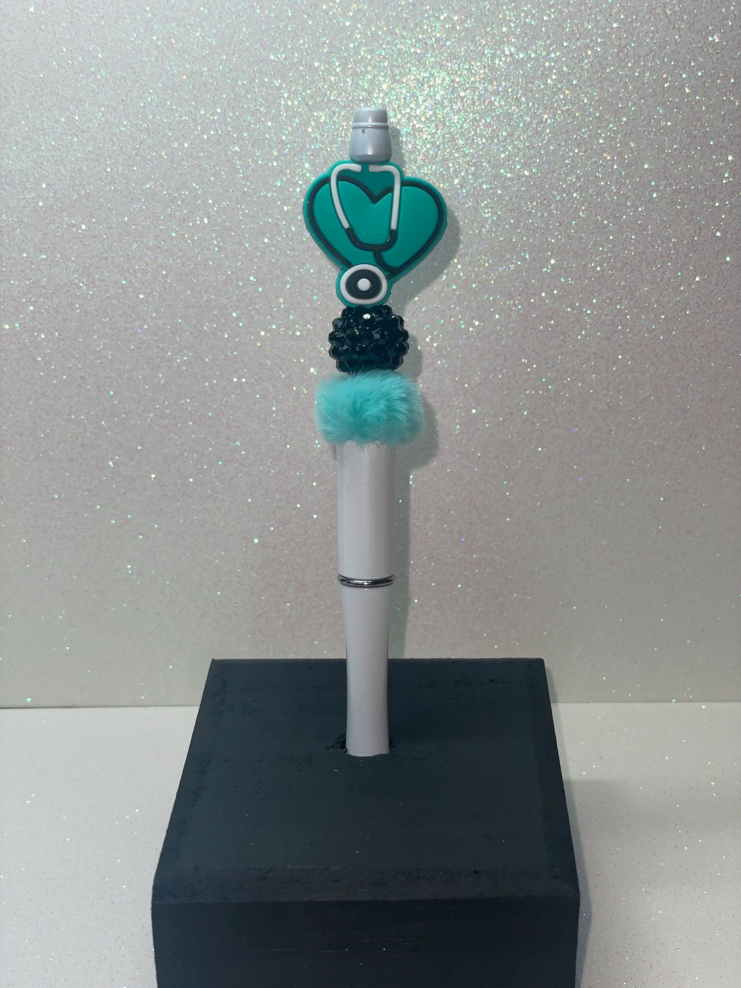 Nurse heart stethoscope white pen