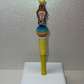 Labubu rainbow rhinestone yellow pen